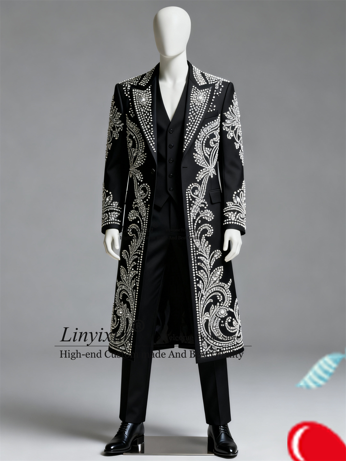 X Men Grooming - Stunning Crystal Beaded Men Suits Customized