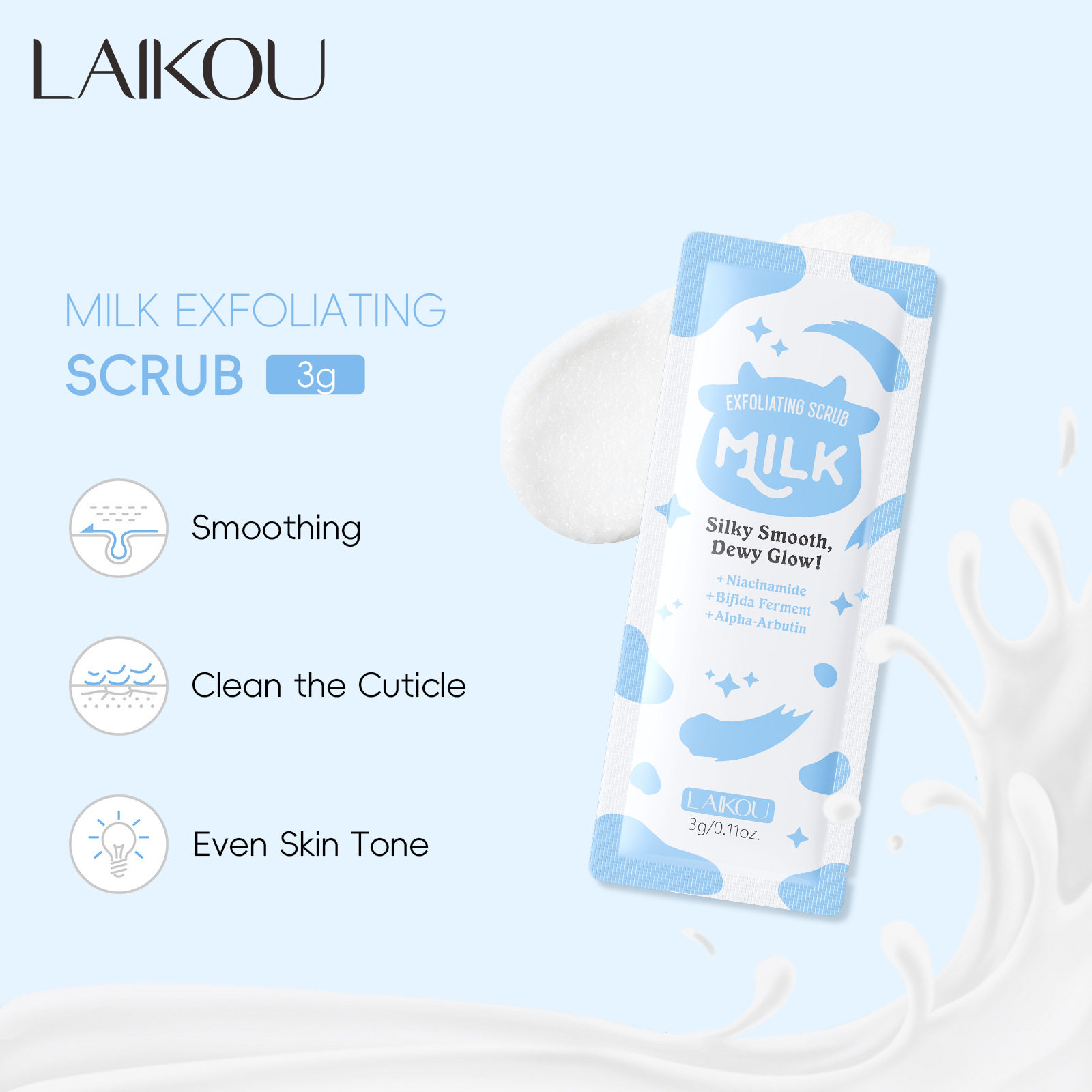 LAIKOU Milk Body Scrub 3g 10Pa - огляд і ціна Exfoliating Scrub Mens