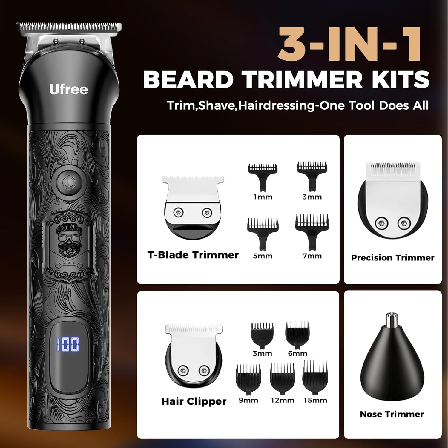 Electric Beard Trimmer for Men - огляд і ціна Men'S Grooming Set Gift