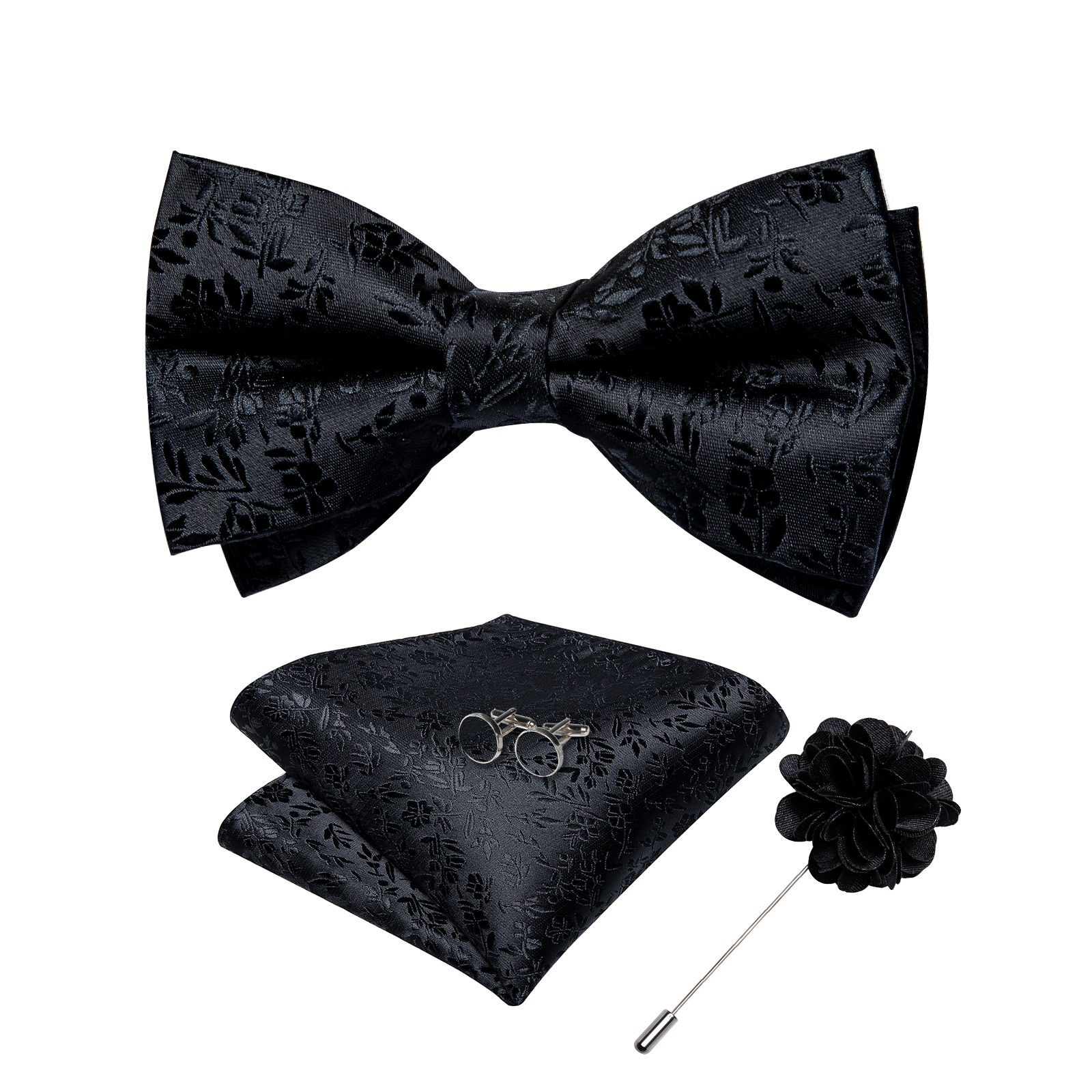 4Pcs Black Solid Floral Men's  - огляд і ціна Men'S Grooming Set Gift
