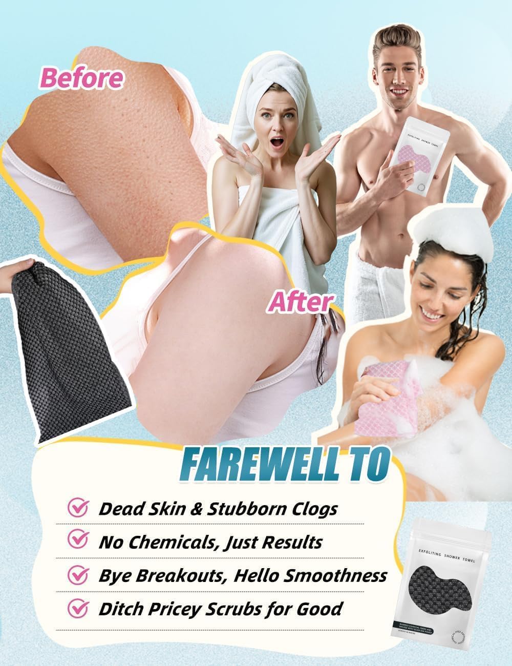 Exfoliating Shower Towel 48